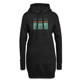 Conception de synthétiseur vintage analogique - Acid Nerd - Sweat-shirt à capuche long Femme - noir - Devant
