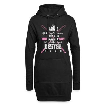Anglerin Fisch See Geschenk - Hoodie-Kleid - Schwarz - Vorne