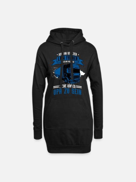 Opa LKW Fahrer Opa Werden Überraschung 2020 - Hoodie-Kleid - Schwarz