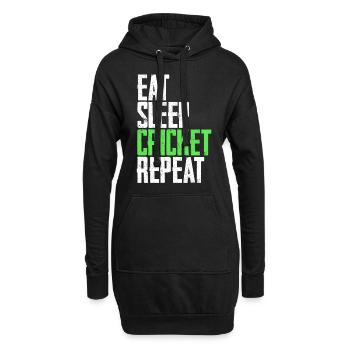 Cricket Cricketspieler - Hoodie-Kleid - Schwarz - Vorne