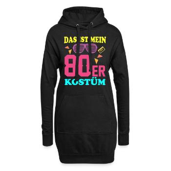 80er Kostüm - Hoodie-Kleid - Schwarz - Vorne