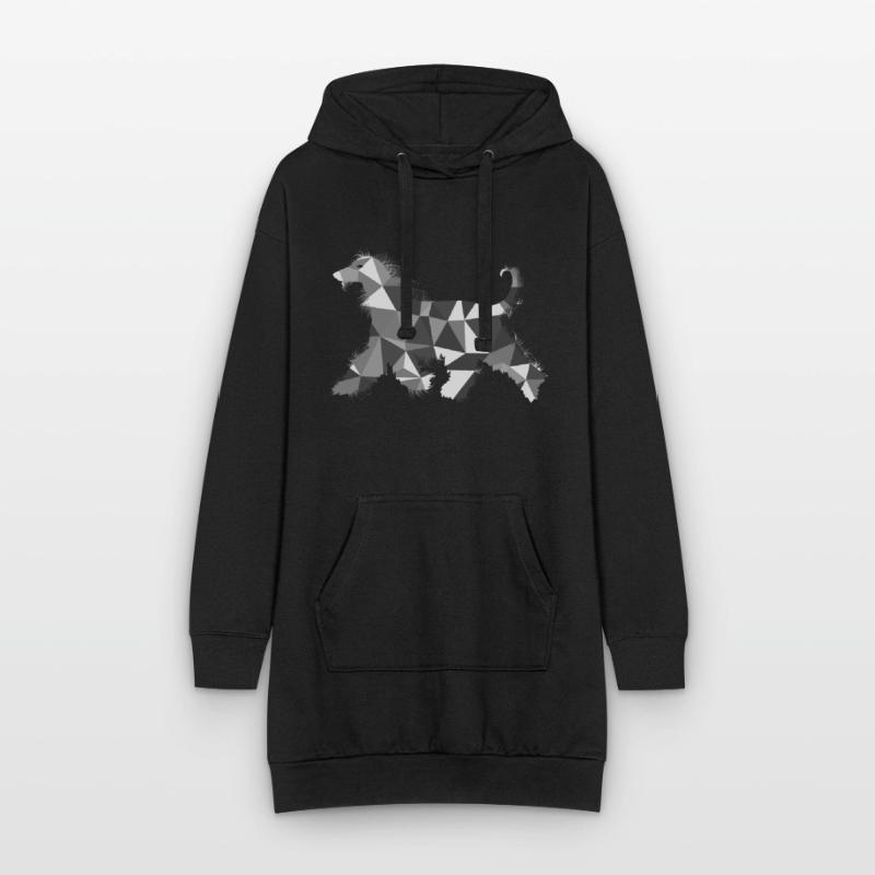 Polygon Afghan Greyhound Hoodie Dress