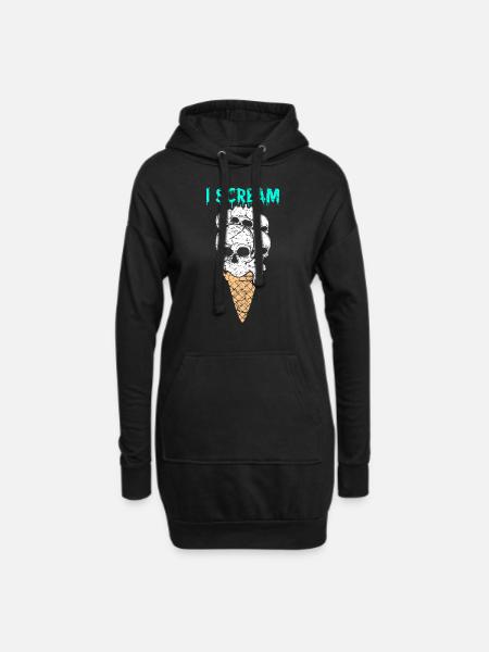 Horror I Scream - Hoodie-Kleid - Schwarz