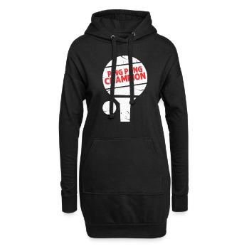 ping-pong - Sweat-shirt à capuche long Femme - noir - Devant