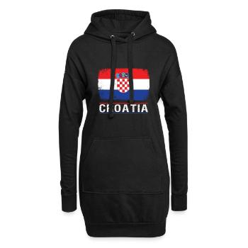 Kroatien - Hoodie-Kleid - Schwarz - Vorne
