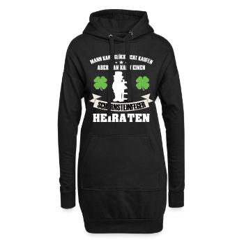 Schornsteinfeger Hochzeit Beruf Geschenkidee - Hoodie-Kleid - Schwarz - Vorne