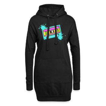 Kassette - Hoodie-Kleid - Schwarz - Vorne
