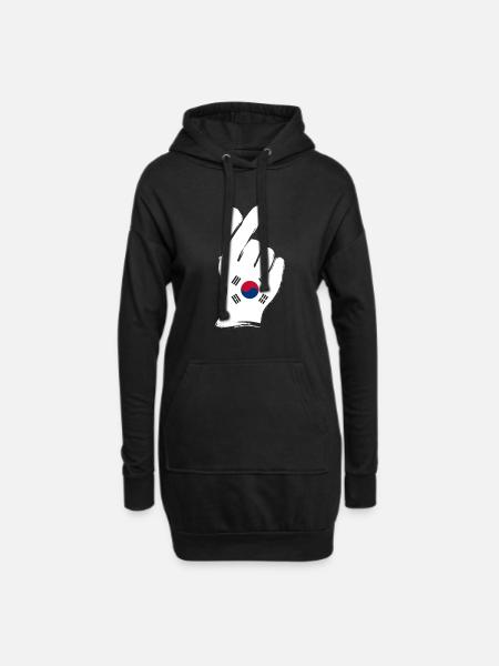 Südkorea - Hoodie-Kleid - Schwarz