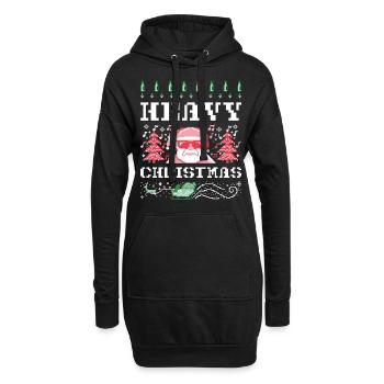 Ugly Christmas Design Heavy Metal - Hoodie-Kleid - Schwarz - Vorne