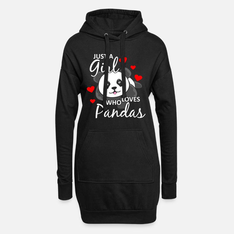 Panda - Hoodie-Kleid - Schwarz