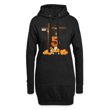 Cadeau d'anniversaire pelle 5 ans chantier de construction - Sweat-shirt à capuche long Femme - noir - Devant