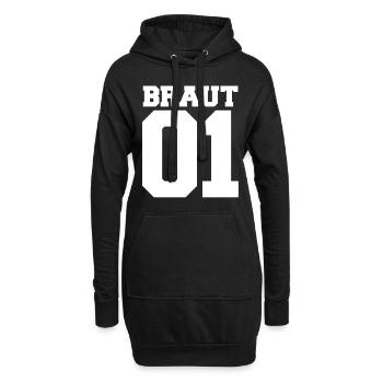 Junggesellenabschied Polterabend 01 Braut Crew - Hoodie-Kleid - Schwarz - Vorne