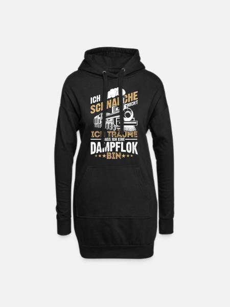 Ich Träume Dass Ich Eine Dampflok Bin Geschenk Zug - Hoodie-Kleid - Schwarz