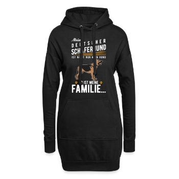 Deutscher Schäferhund - Hoodie-Kleid - Schwarz - Vorne