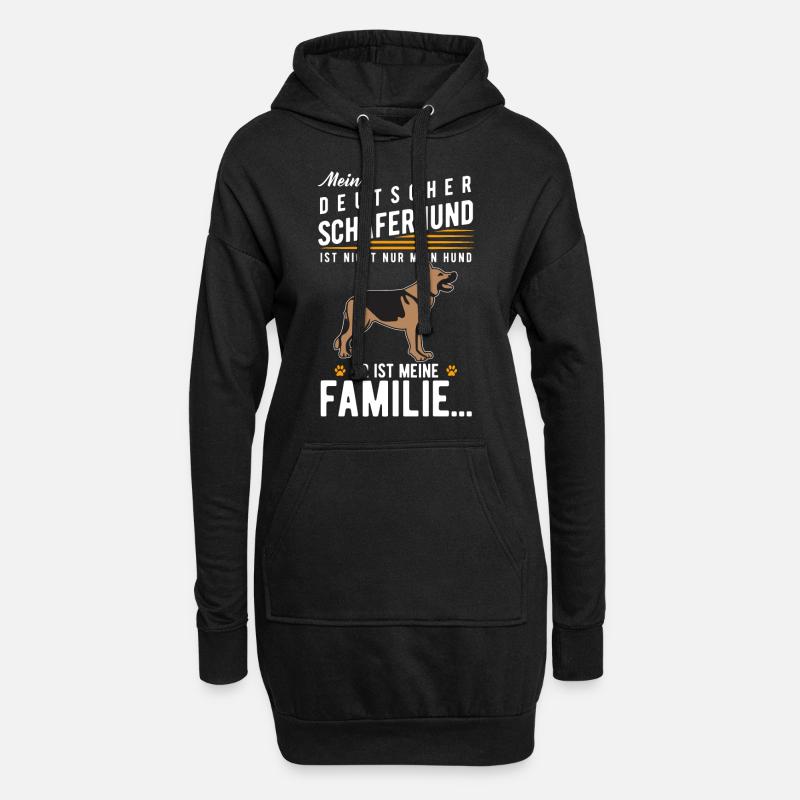 Deutscher Schäferhund - Hoodie-Kleid - Schwarz
