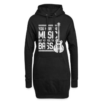 Basse musique - Sweat-shirt à capuche long Femme - noir - Devant