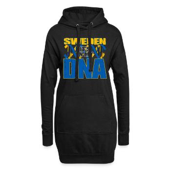 Schweden Schwedisch Flagge DNA - Hoodie-Kleid - Schwarz - Vorne