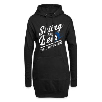 ski - Sweat-shirt à capuche long Femme - noir - Devant