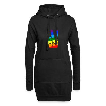 Cadeau Gay Pride - Sweat-shirt à capuche long Femme - noir - Devant