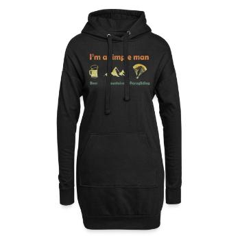 Paroles de parapente I Bière et montagnes - Sweat-shirt à capuche long Femme - noir - Devant