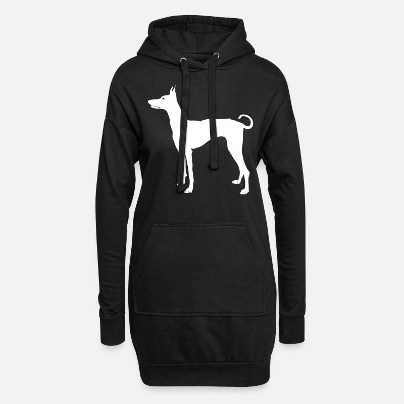 Podenco Ibicenco - Hoodie-Kleid - Schwarz