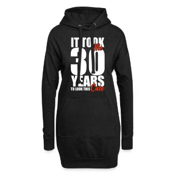 30. Geburtstag - Hoodie-Kleid - Schwarz - Vorne