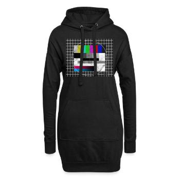TV Testbild Retro 80er Jahre Kostüm - Hoodie-Kleid - Schwarz - Vorne