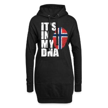 Norwegen Norweger Norwegisch Flagge DNA - Hoodie-Kleid - Schwarz - Vorne