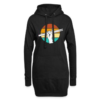 Schlagzeug Drummer Schlagzeuger Retro Geschenk - Hoodie-Kleid - Schwarz - Vorne