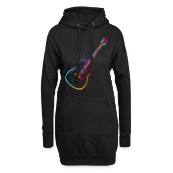 Farbverlauf Akustische Gitarre - Hoodie-Kleid - Schwarz - Vorne