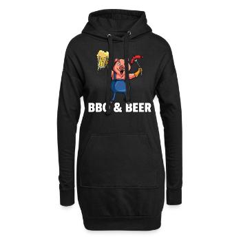 BBQ Grillen Grill Grillmeister Schwein - Hoodie-Kleid - Schwarz - Vorne