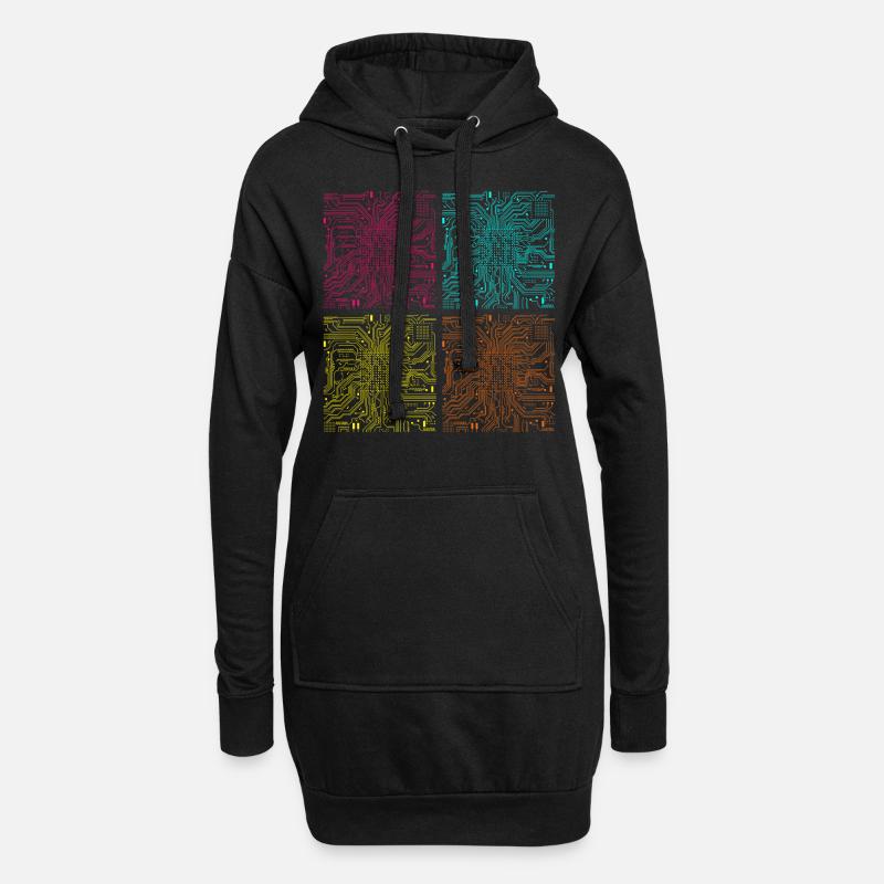 CPU Prozessor Informatiker Computer - Hoodie-Kleid - Schwarz