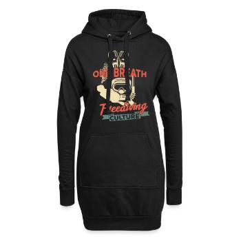 Ein Atemzug Apnoetauchen freediving Kultur Idee - Hoodie-Kleid - Schwarz - Vorne