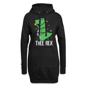 Dinosaurier - Hoodie-Kleid - Schwarz - Vorne