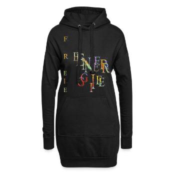 freie Energie Fridays for future bunt Frieden 1 - Hoodie-Kleid - Schwarz - Vorne