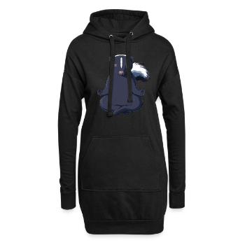 Putois Médite - Sweat-shirt à capuche long Femme - noir - Devant