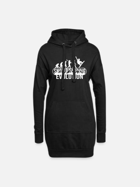 Snowboard - Snowboarding Evolution - Hoodie-Kleid - Schwarz