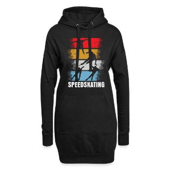 Eisschnelllauf Retro - Hoodie-Kleid - Schwarz - Vorne