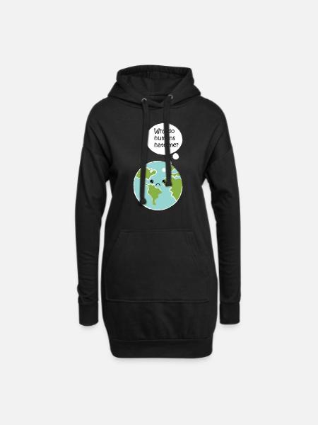 environnement - Sweat-shirt à capuche long Femme - noir