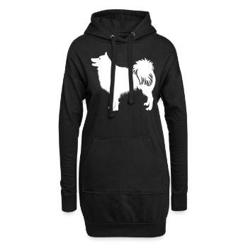 Islandhund Icelandic Sheepdog - Hoodie-Kleid - Schwarz - Vorne