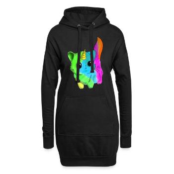 Licorne de chat mignon Caticorn - Sweat-shirt à capuche long Femme - noir - Devant