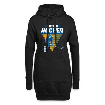 Eishockey - Hoodie-Kleid - Schwarz - Vorne