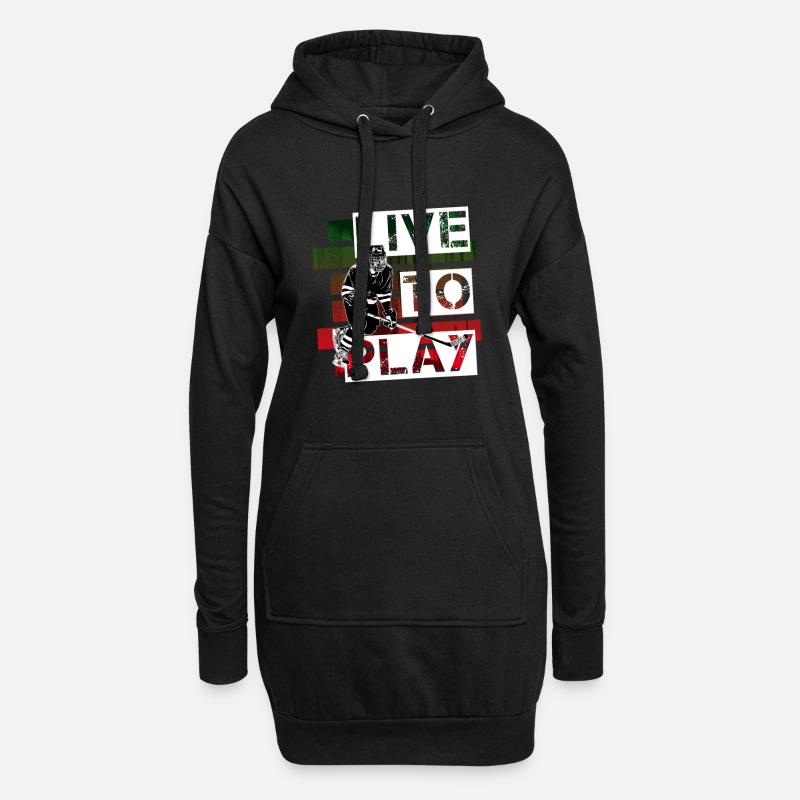 Eishockey - Hoodie-Kleid - Schwarz