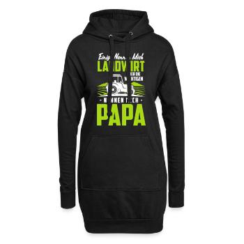 Vater Papa Landwirt Bauer Geschenk - Hoodie-Kleid - Schwarz - Vorne