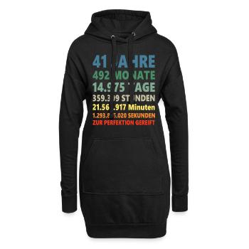 41ter Geburtstag 41 Jahre 41. Geschenk - Hoodie-Kleid - Schwarz - Vorne