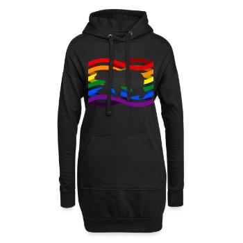 Arc-en-ciel ours polaire - Sweat-shirt à capuche long Femme - noir - Devant