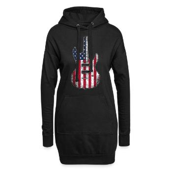Gitarre USA - Hoodie-Kleid - Schwarz - Vorne