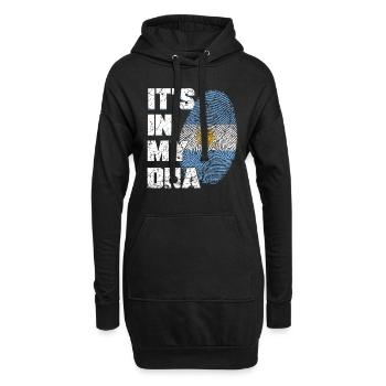 Argentinier Argentinien Flagge DNA - Hoodie-Kleid - Schwarz - Vorne