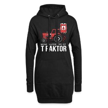 Landwirt Bauer Traktor Landmaschinen DDR Geschenk - Hoodie-Kleid - Schwarz - Vorne