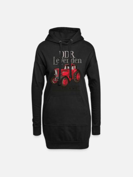 DDR Legenden Traktor Trecker Bauernhof Geschenk - Hoodie-Kleid - Schwarz